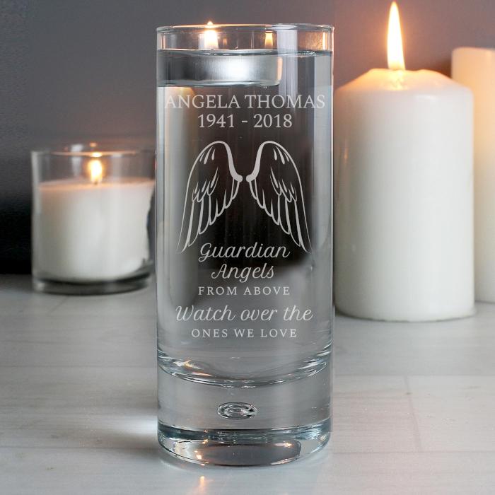 Guardian Angel Wings Personalised Floating Candle Holder Sweetlea Gifts Ltd ScentiMelti Wax Melts