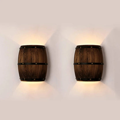 Retro Wood Barrel Wall Light Fixture - ScentiMelti Home Fragrance, Beauty & Gifts UK