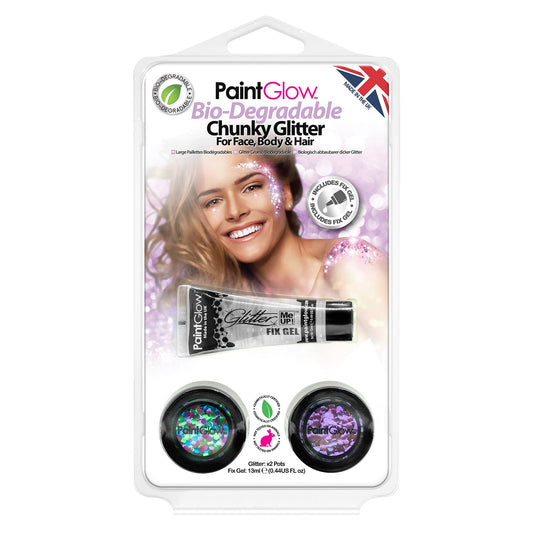 PaintGlow Bio-Degradable Chunky Glitter for Face, Body & Hair (Pack 2) - ScentiMelti Home Fragrance, Beauty & Gifts UK