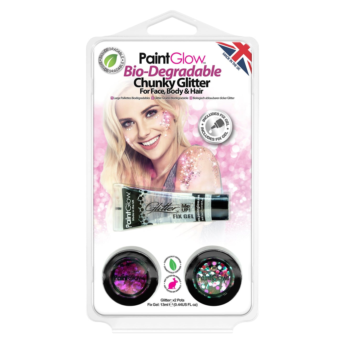 PaintGlow Bio-Degradable Chunky Glitter for Face, Body & Hair (Pack 7) - ScentiMelti Home Fragrance, Beauty & Gifts UK