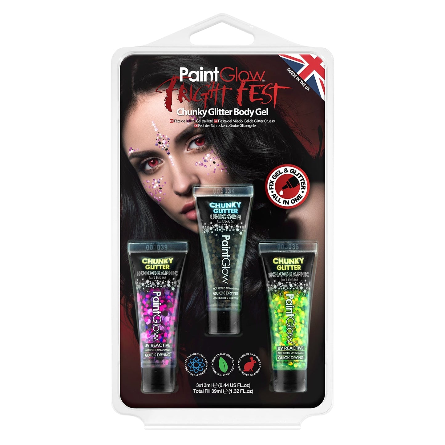 PaintGlow Fright Fest Chunky Glitter Face and Body Gels - ScentiMelti Home Fragrance, Beauty & Gifts UK