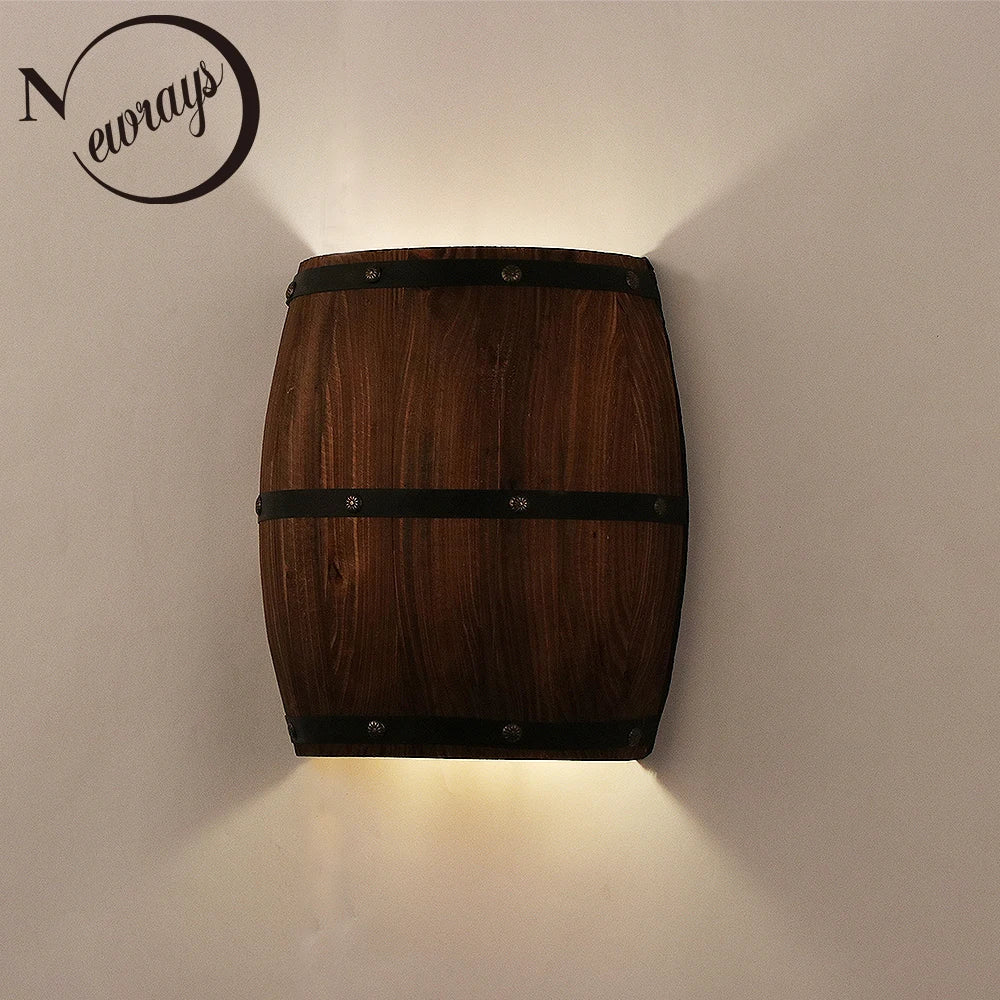 Retro Wood Barrel Wall Light Fixture - ScentiMelti Home Fragrance, Beauty & Gifts UK