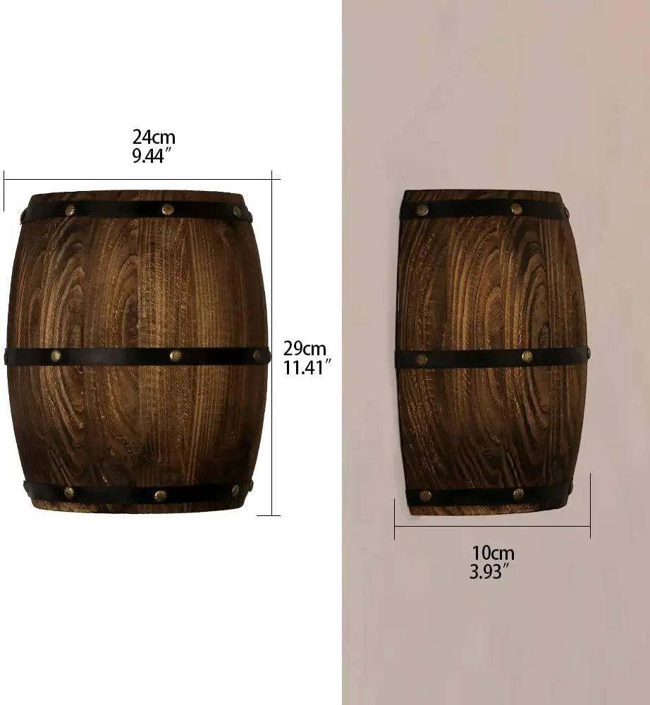 Retro Wood Barrel Wall Light Fixture - ScentiMelti Home Fragrance, Beauty & Gifts UK