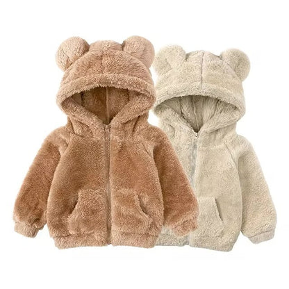 Kids Winter Teddy Bear Jacket with Ears | 6 Months - 7 Years