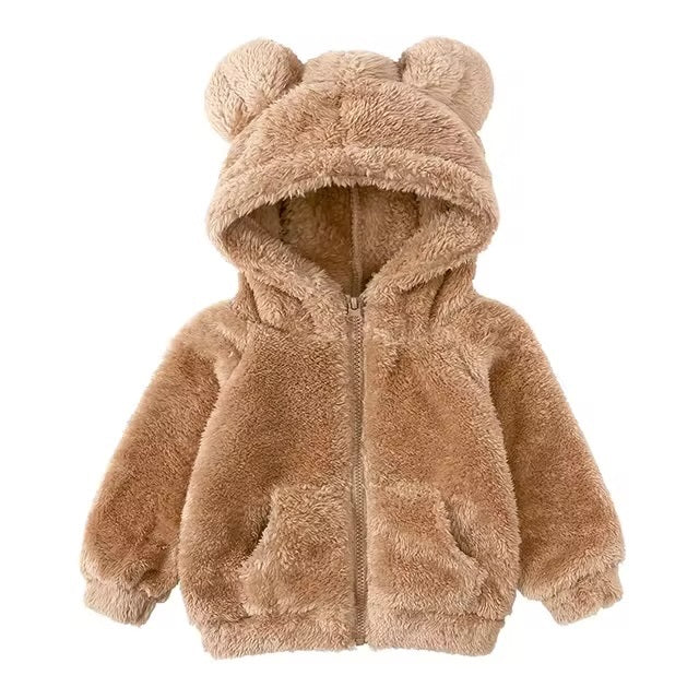 Kids Winter Teddy Bear Jacket with Ears | 6 Months - 7 Years