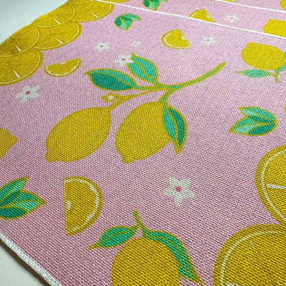 Lemon linen placemat in medium and large size - ScentiMelti Home Fragrance, Beauty & Gifts UK