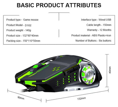 Comfortable Ergonomic 6 Level DPI RGB Gaming Mouse Wheel Design Mechanical like look - ScentiMelti Home Fragrance, Beauty & Gifts UK