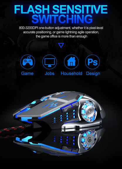 Comfortable Ergonomic 6 Level DPI RGB Gaming Mouse Wheel Design Mechanical like look - ScentiMelti Home Fragrance, Beauty & Gifts UK