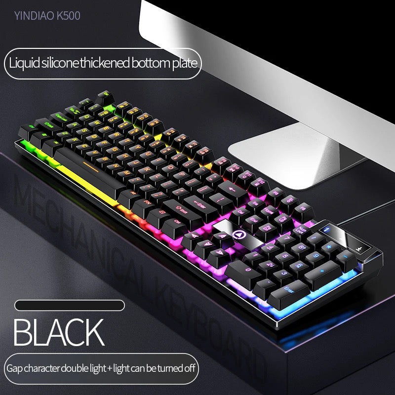 LED hybrid Backlit Keyboard 104key Water Resistant Black/ White/ Blue/ Pink/ Purple / Mixed colours - ScentiMelti Home Fragrance, Beauty & Gifts UK