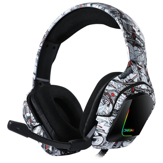 New Styles Camo/black Gaming Headset Headphones Over ear on ear headset with Microphone for PC Xbox One PS4 - ScentiMelti Home Fragrance, Beauty & Gifts UK