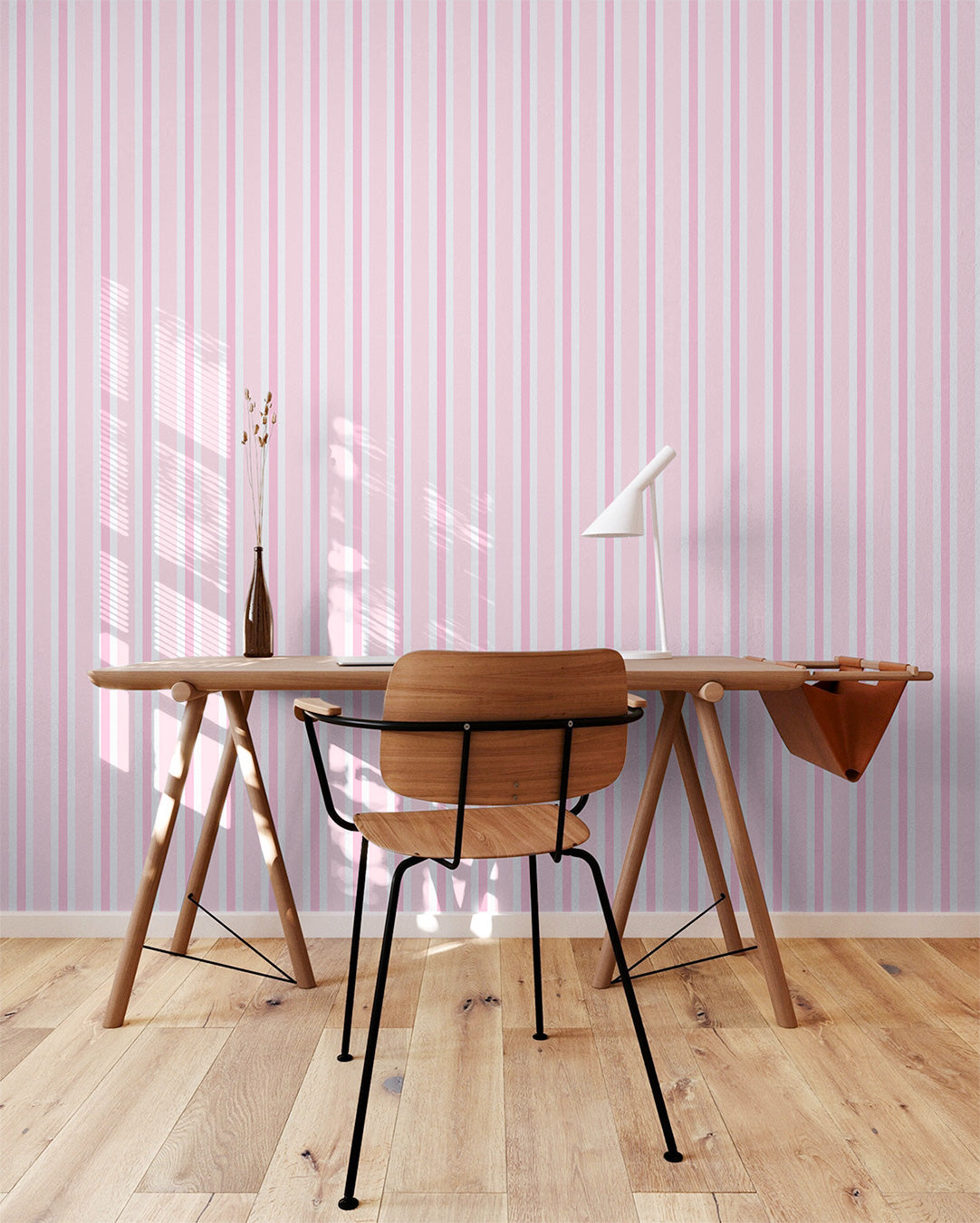 'My Kinda Stripes' Wallpaper in Pink Candy and Strawberry | Pink Striped Wallpaper - ScentiMelti Home Fragrance, Beauty & Gifts UK