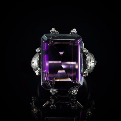 Mausoleum - Amethyst Skull Ring - ScentiMelti Home Fragrance, Beauty & Gifts UK