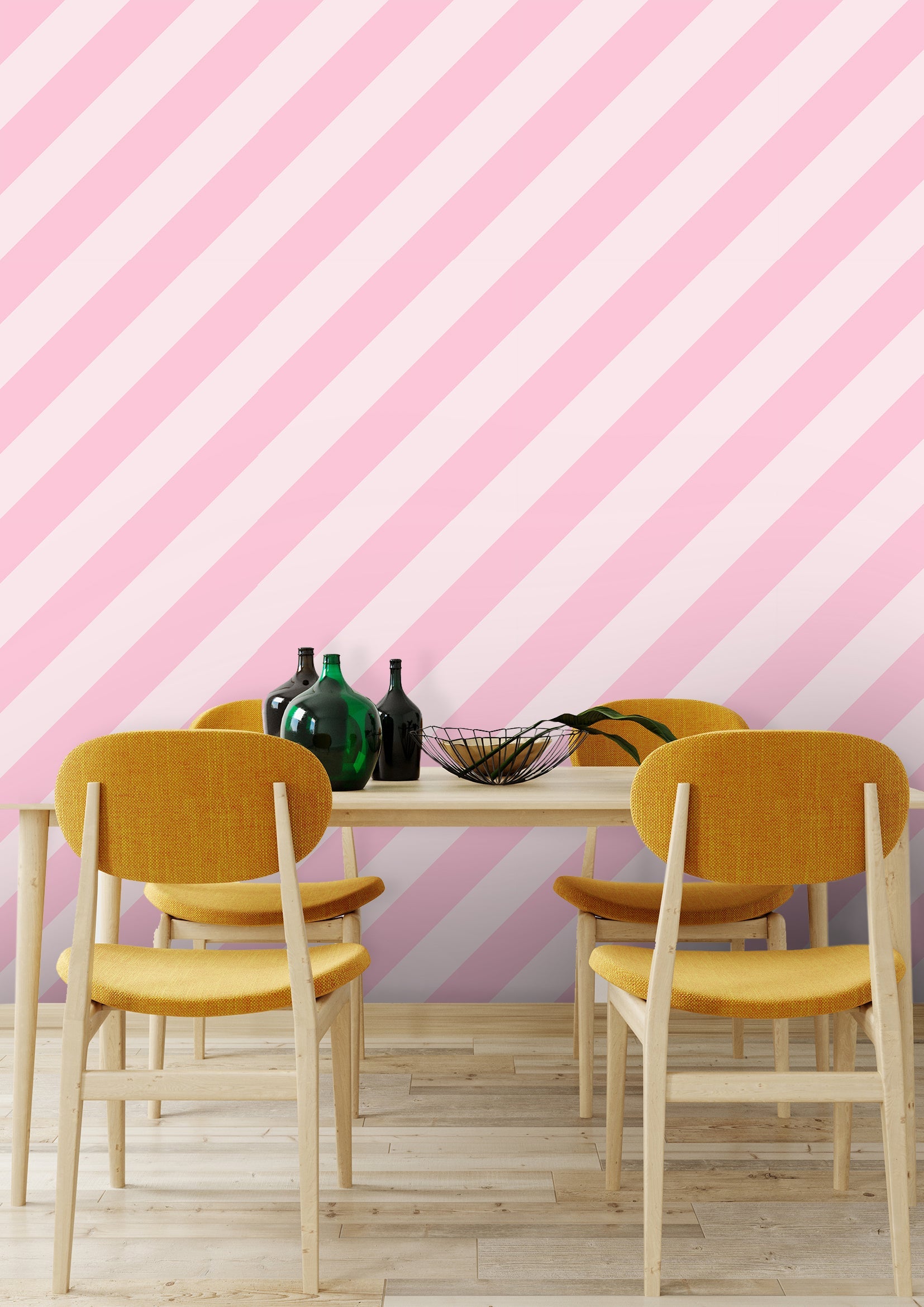 Candy Crush Diagonal Stripe Wallpaper in Pink Candy - ScentiMelti Home Fragrance, Beauty & Gifts UK