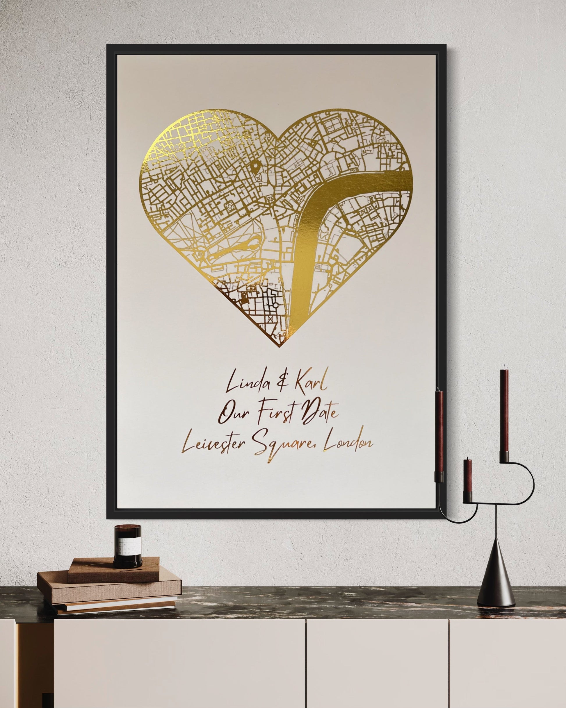 Our First Date Heart Foil Printed Map Billies Inks ScentiMelti Wax Melts