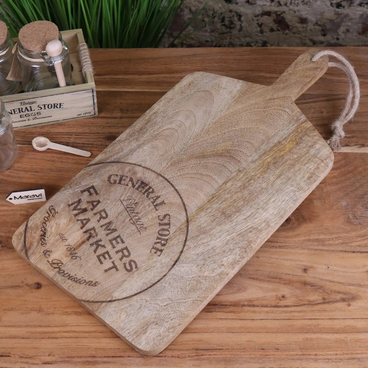 General Store Wooden Chopping Board 50cm - ScentiMelti Home Fragrance, Beauty & Gifts UK