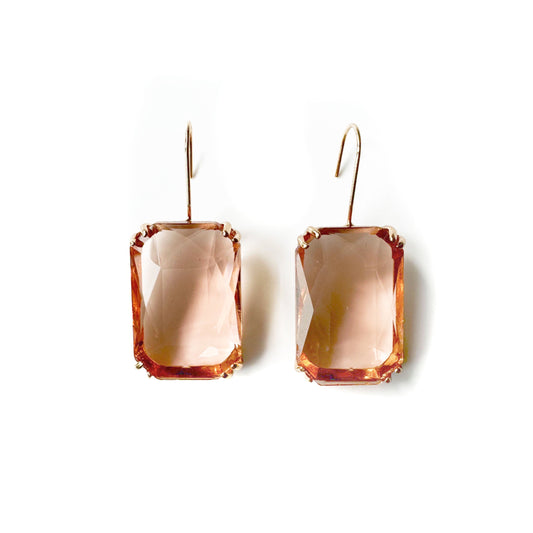 Zara Peach Jewel Earrings - ScentiMelti Home Fragrance, Beauty & Gifts UK