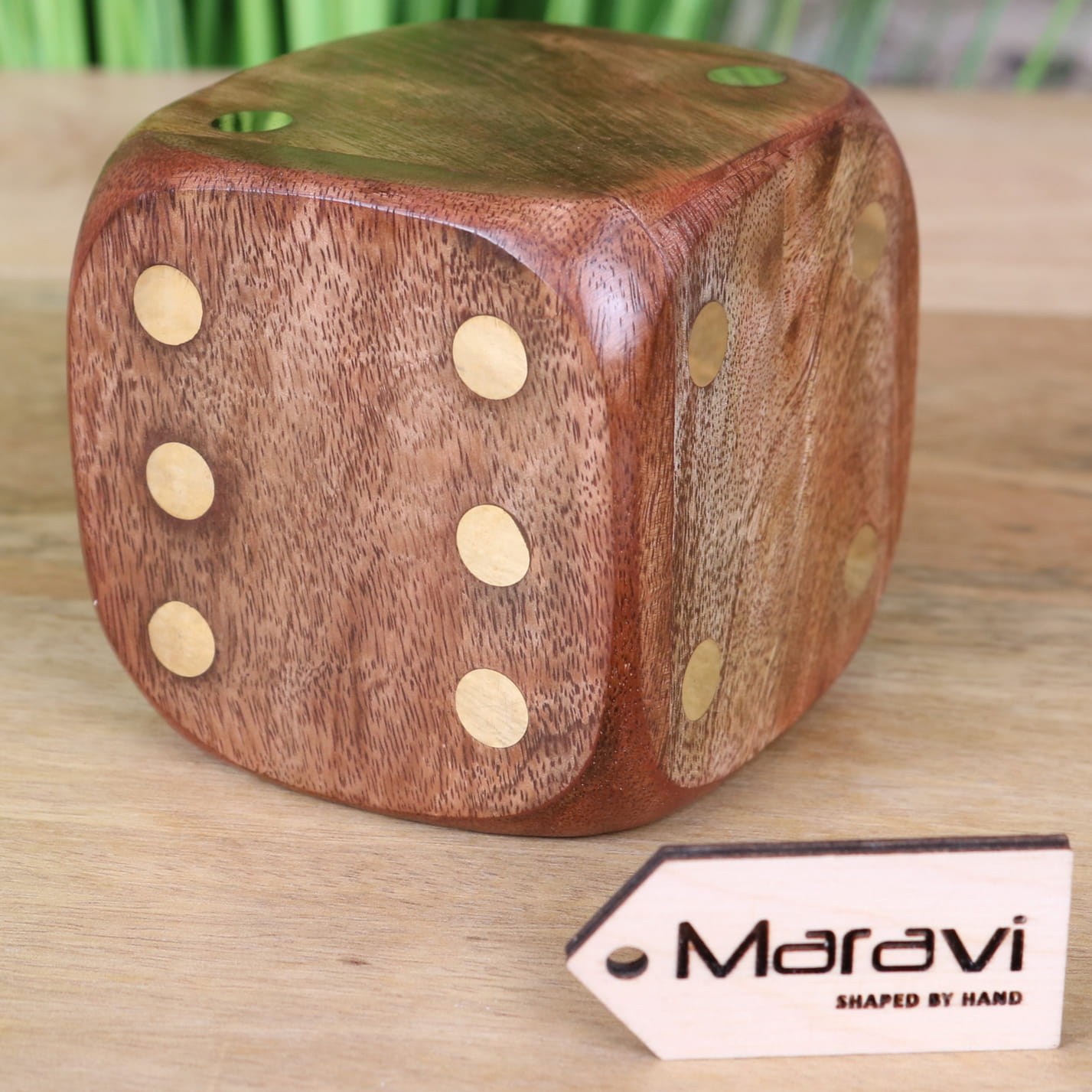 Aravali Large Wooden Dice 8cm - ScentiMelti Home Fragrance, Beauty & Gifts UK