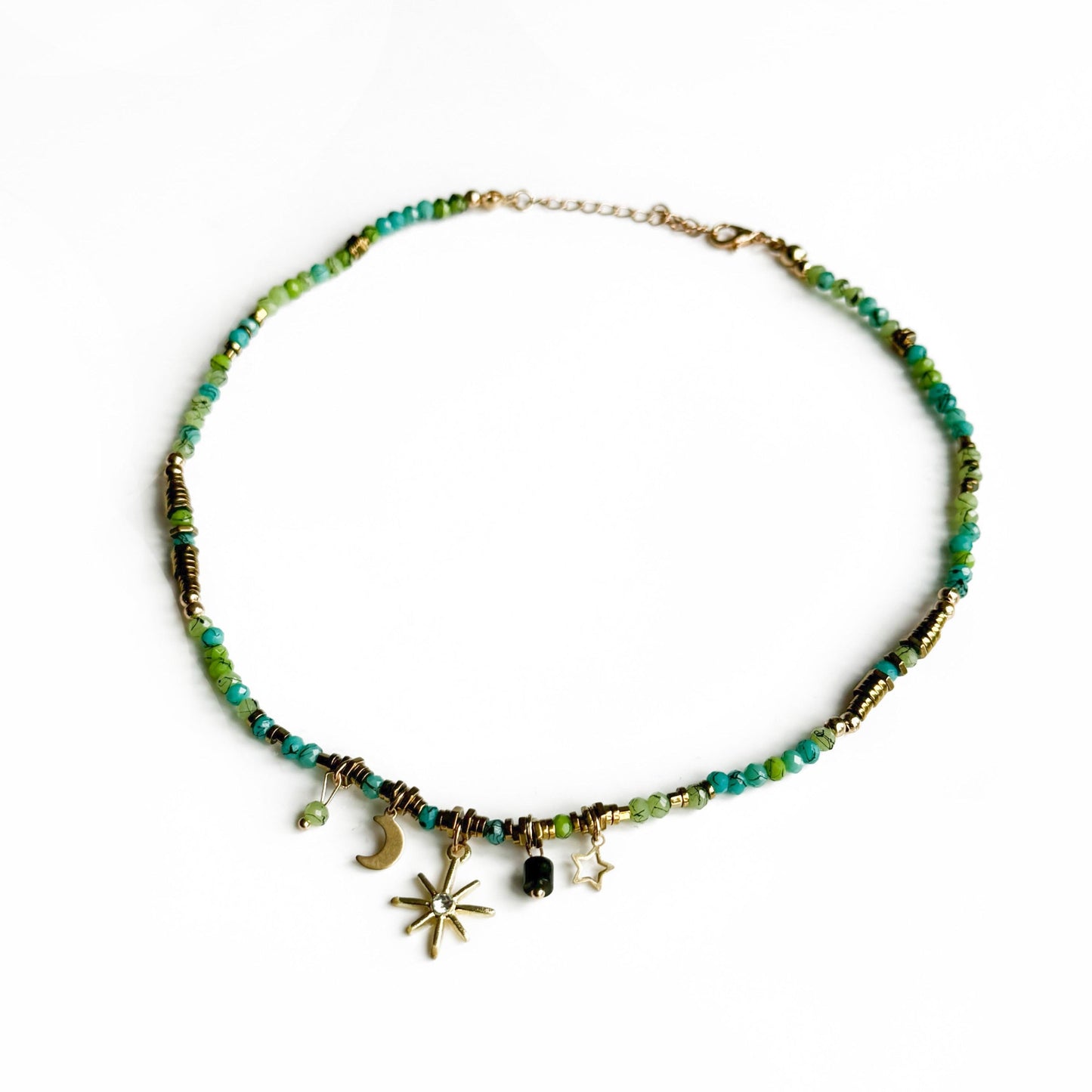 Gaia Aqua Beaded Necklace - ScentiMelti Home Fragrance, Beauty & Gifts UK