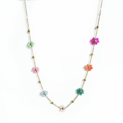 Lucy Multicoloured Beaded Flower Necklace - ScentiMelti Home Fragrance, Beauty & Gifts UK