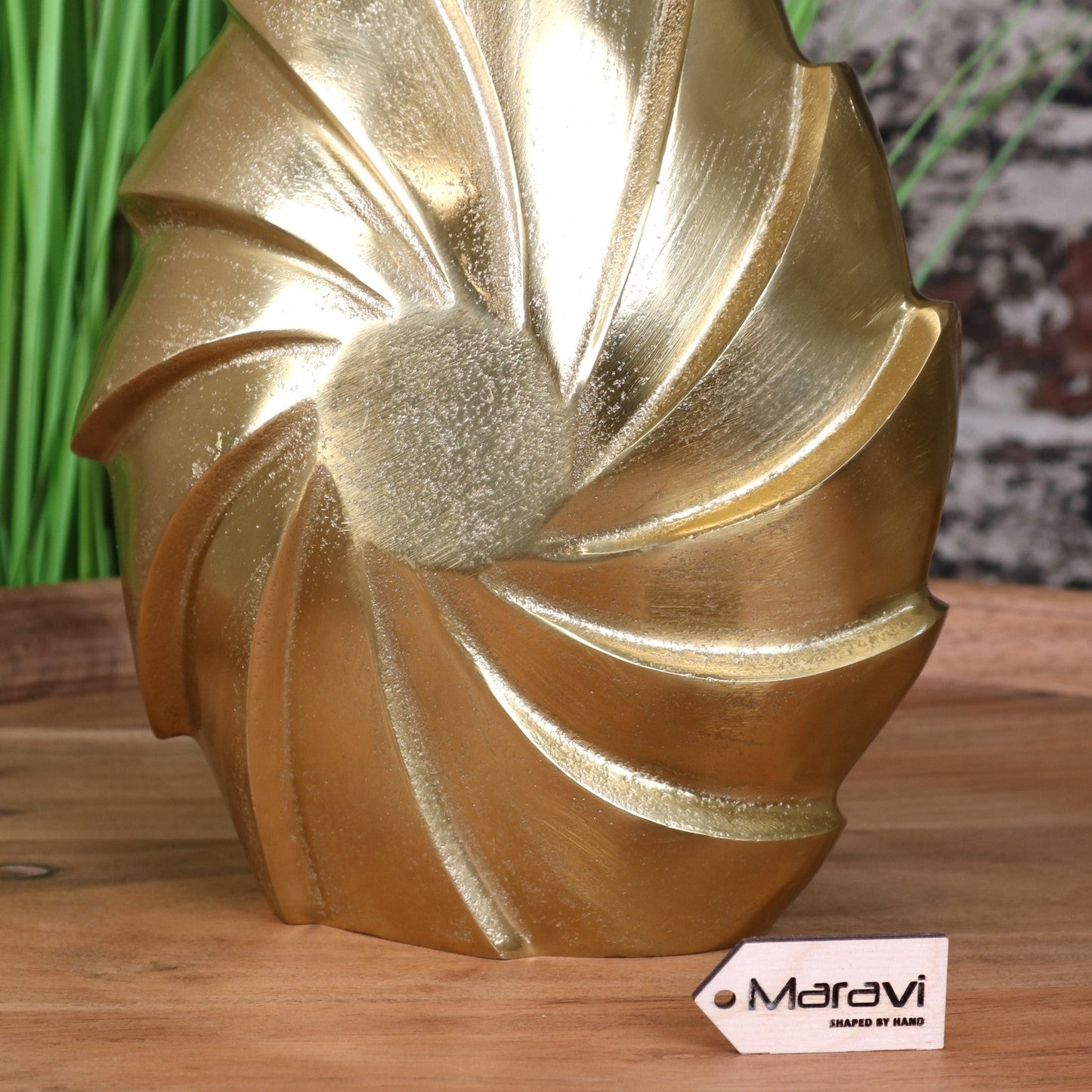 Bedi Metal Gold Vase Swirl Design 48cm - ScentiMelti Home Fragrance, Beauty & Gifts UK