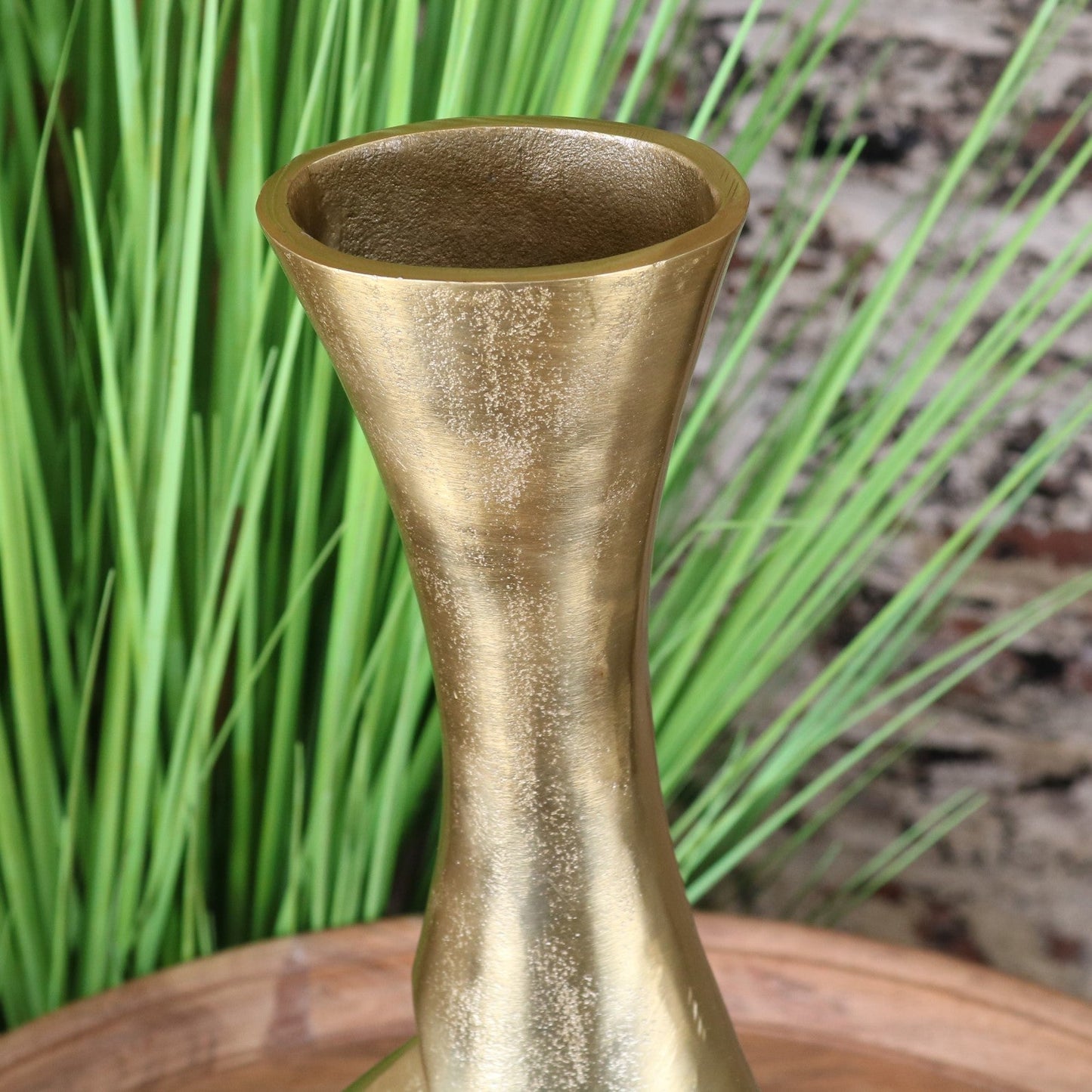 Bedi Metal Gold Vase Swirl Design 48cm - ScentiMelti Home Fragrance, Beauty & Gifts UK