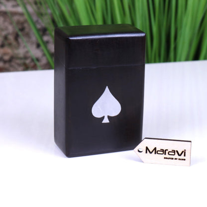 Harra Black Wood Playing Card Box - ScentiMelti Home Fragrance, Beauty & Gifts UK