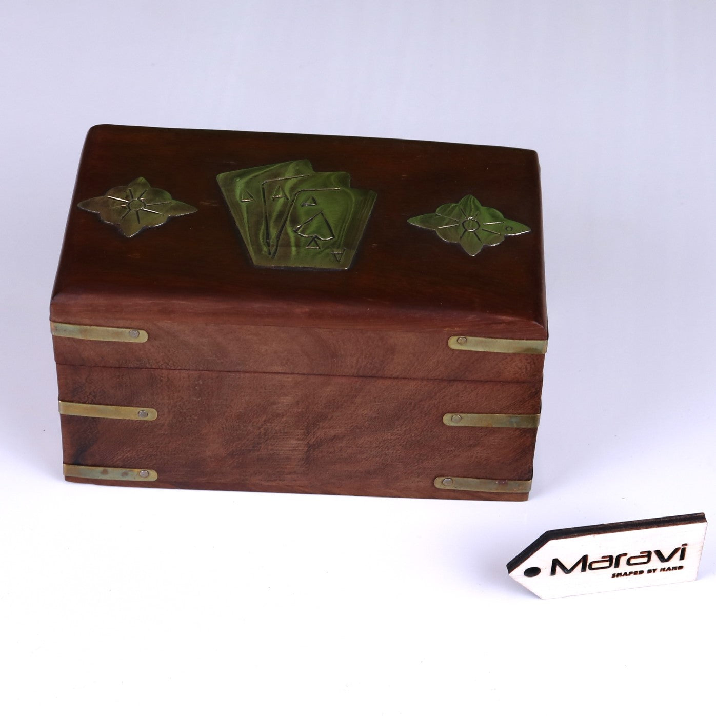 Kora Double Playing Card Box Sheesham Wood - ScentiMelti Home Fragrance, Beauty & Gifts UK