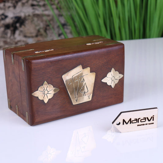 Kora Double Playing Card Box Sheesham Wood - ScentiMelti Home Fragrance, Beauty & Gifts UK