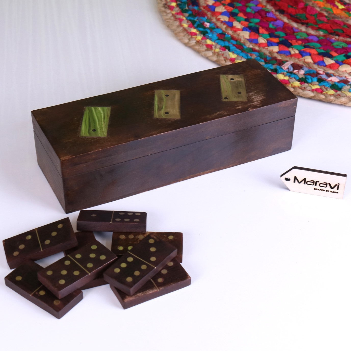 Mera Wooden Domino Set with Storage Box - ScentiMelti Home Fragrance, Beauty & Gifts UK