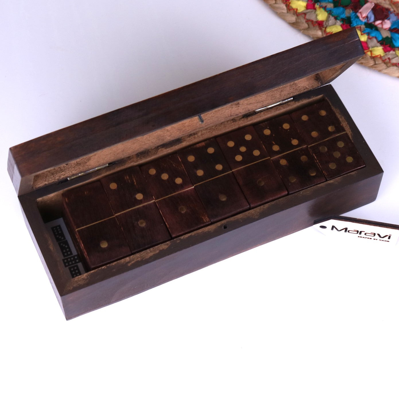 Mera Wooden Domino Set with Storage Box - ScentiMelti Home Fragrance, Beauty & Gifts UK