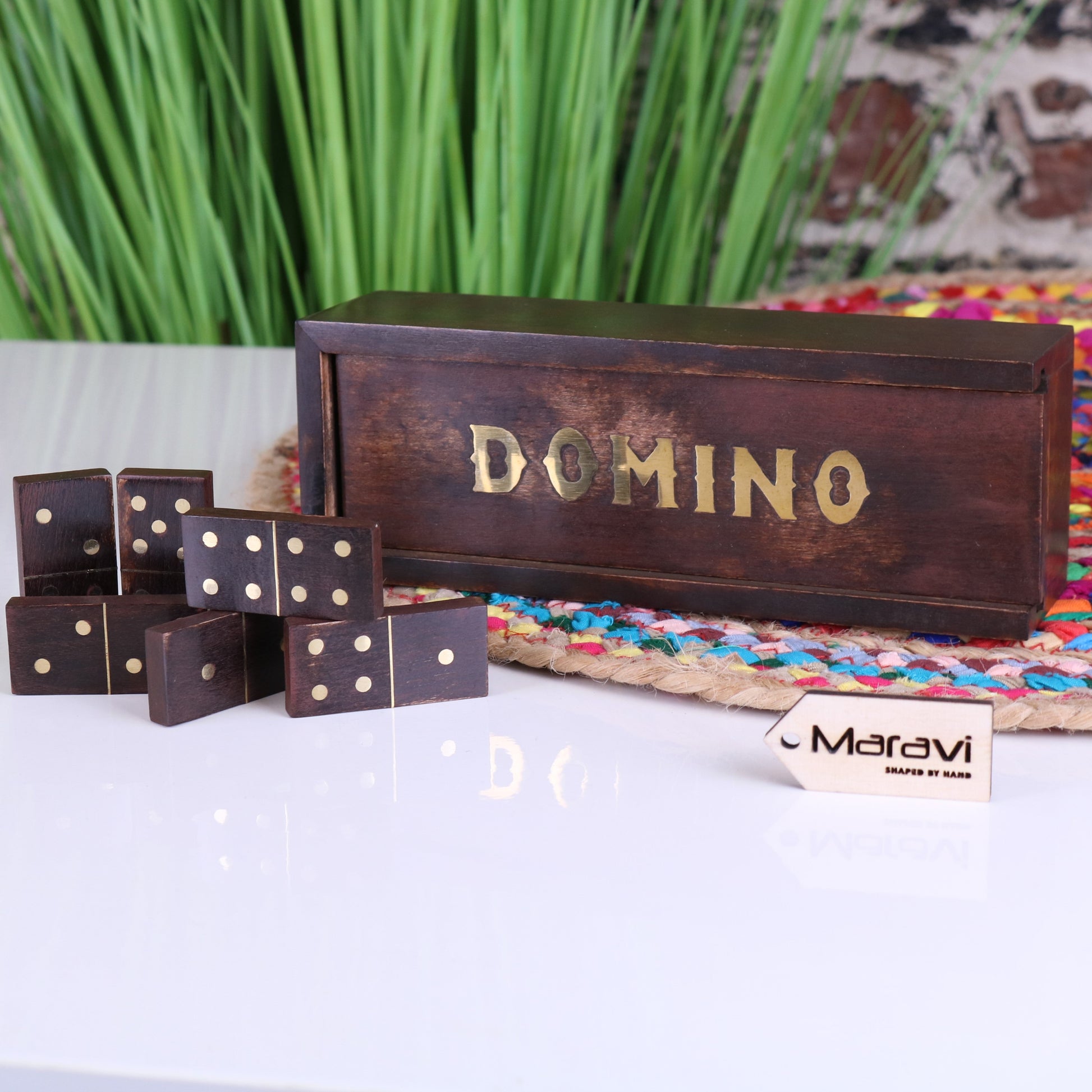 Paka Wooden Domino Set with Box - ScentiMelti Home Fragrance, Beauty & Gifts UK