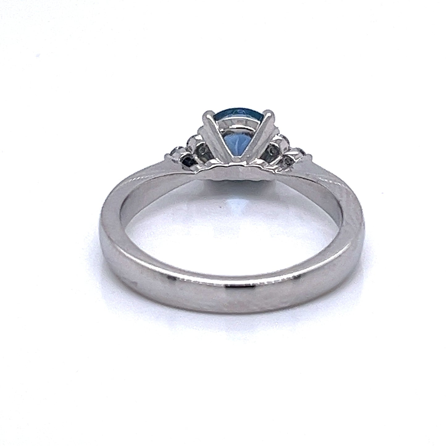 AQUA & DIAMOND PLATINUM TREFOIL RING - ScentiMelti Home Fragrance, Beauty & Gifts UK