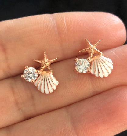 Sea shell studs with pearls Essyn London ScentiMelti Wax Melts