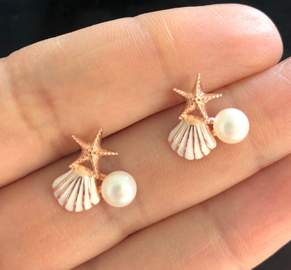 Sea shell studs with pearls Essyn London ScentiMelti Wax Melts