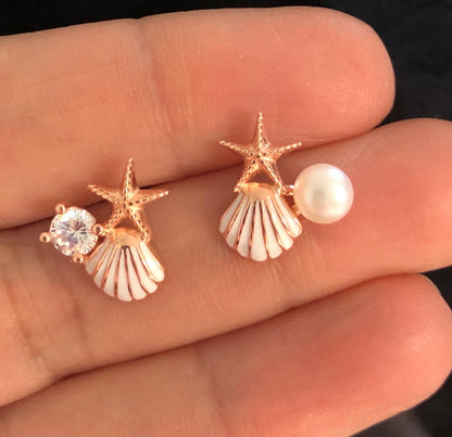 Sea shell studs with pearls Essyn London ScentiMelti Wax Melts