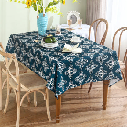 Water Resistant Indoor Outdoor Table Cloth 137x185 CM (Blue) - Design TC4 - ScentiMelti Home Fragrance, Beauty & Gifts UK