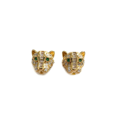 Zuri Luxe 18k Gold Plated Small Jewelled Panther Stud Earrings LUXE TONES ScentiMelti Wax Melts