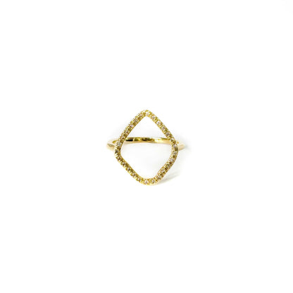 Jamie Luxe 18k Gold Plated Hollow Jewelled Ring