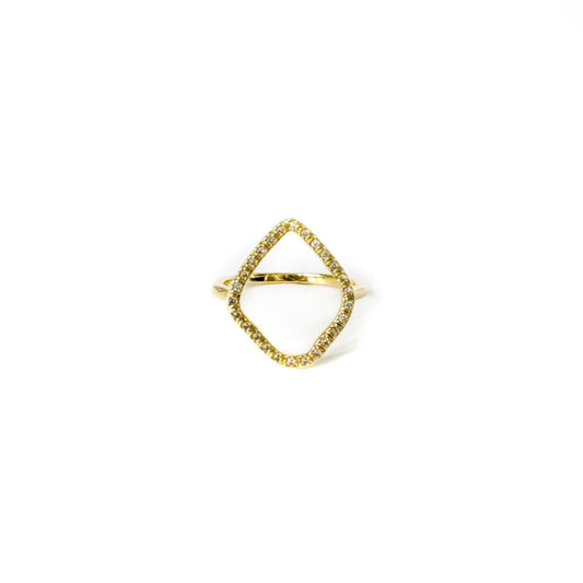 Jamie Luxe 18k Gold Plated Hollow Jewelled Ring