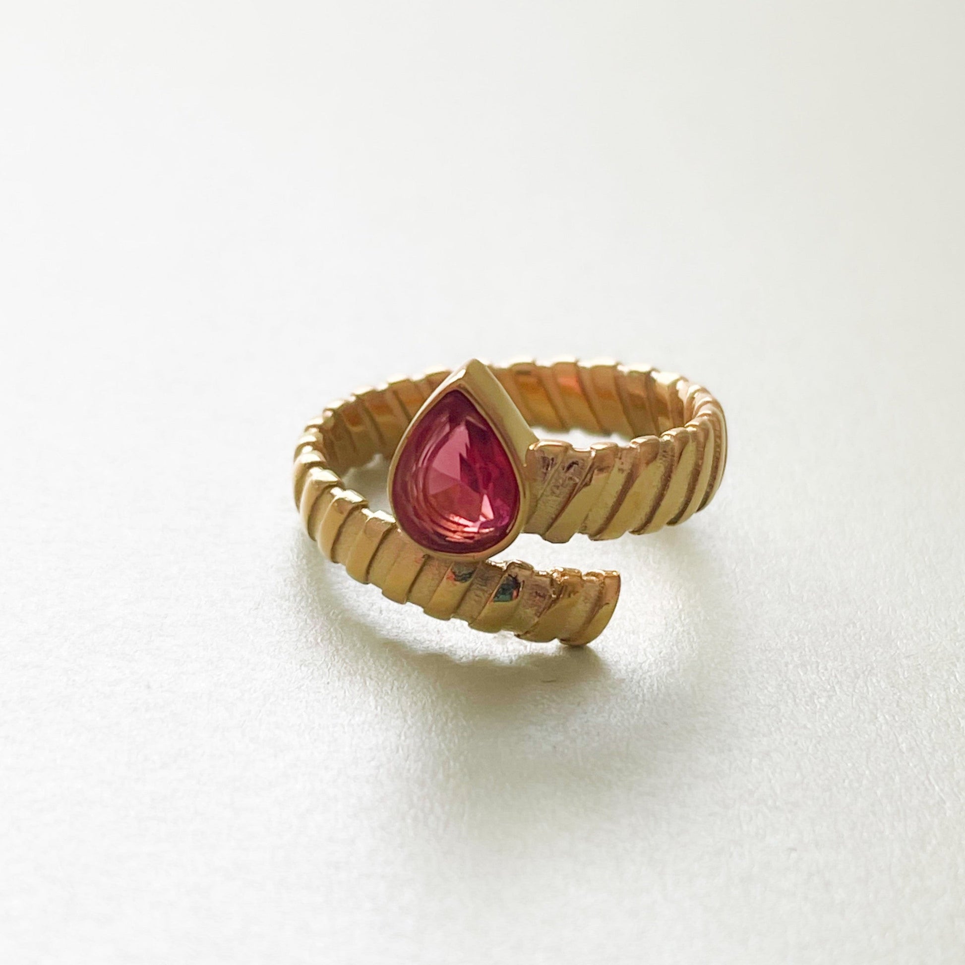 Kali Luxe 18k Gold Plated Cerise Wrap Ring - ScentiMelti Home Fragrance, Beauty & Gifts UK