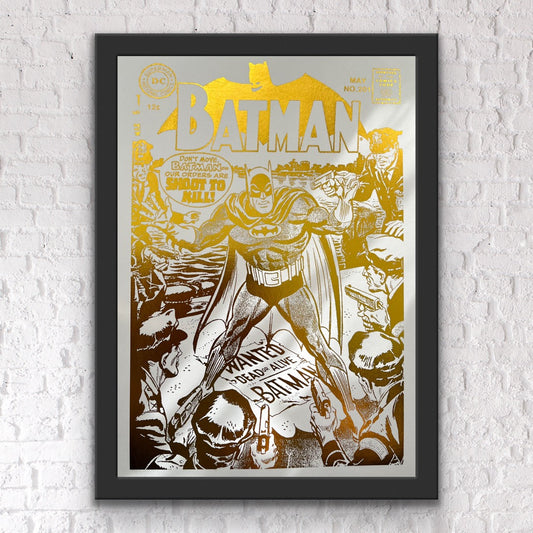 Batman Comic Cover Foil Print Gold Billies Inks ScentiMelti Wax Melts