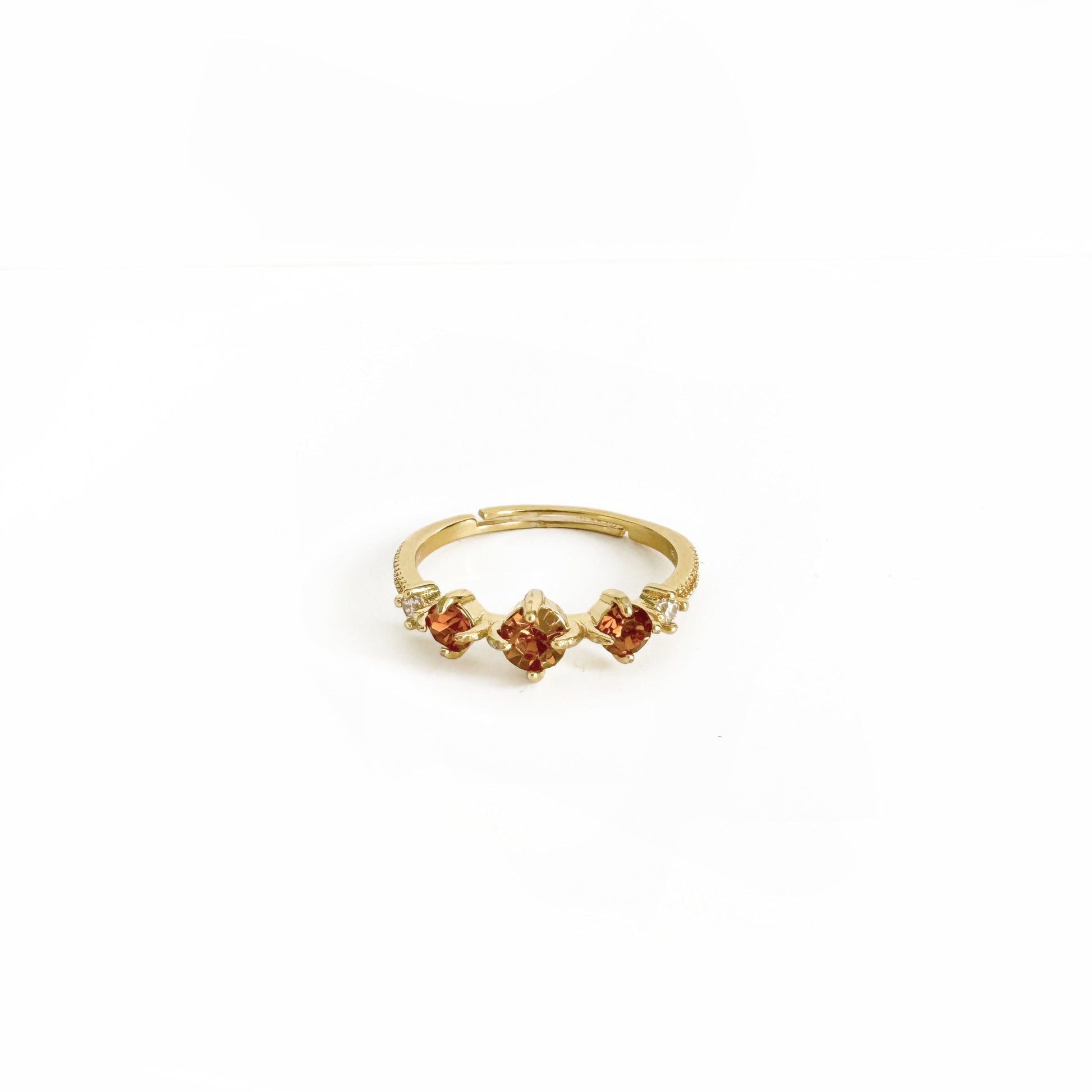 Clara Cognac Multi Stone Gold Tone Ring - ScentiMelti Home Fragrance, Beauty & Gifts UK