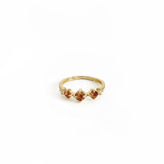 Clara Cognac Multi Stone Gold Tone Ring - ScentiMelti Home Fragrance, Beauty & Gifts UK