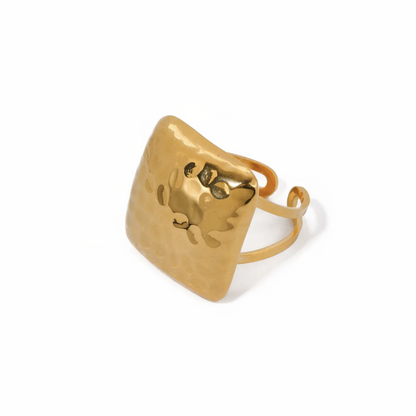 Henley Luxe 18k Gold Plated Square Statement Ring - ScentiMelti Home Fragrance, Beauty & Gifts UK