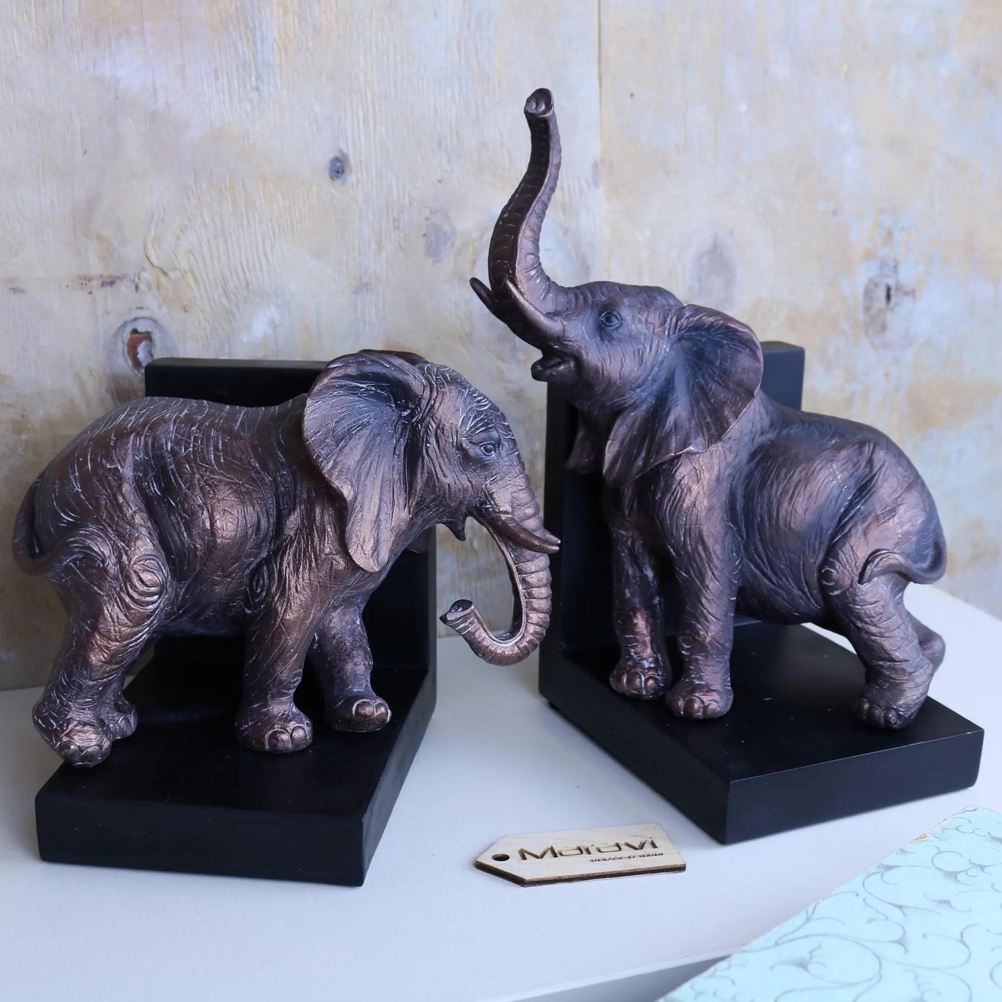 Laloor Elephant Bookends - ScentiMelti Home Fragrance, Beauty & Gifts UK