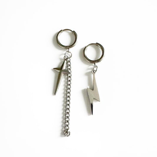 Atlas Lightening Bolt Mismatch Dangle Earrings - ScentiMelti Home Fragrance, Beauty & Gifts UK