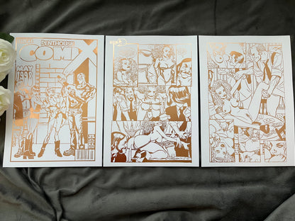 **Mature Content** Penthouse Comix Set of 3 Foil Prints Billies Inks ScentiMelti Wax Melts