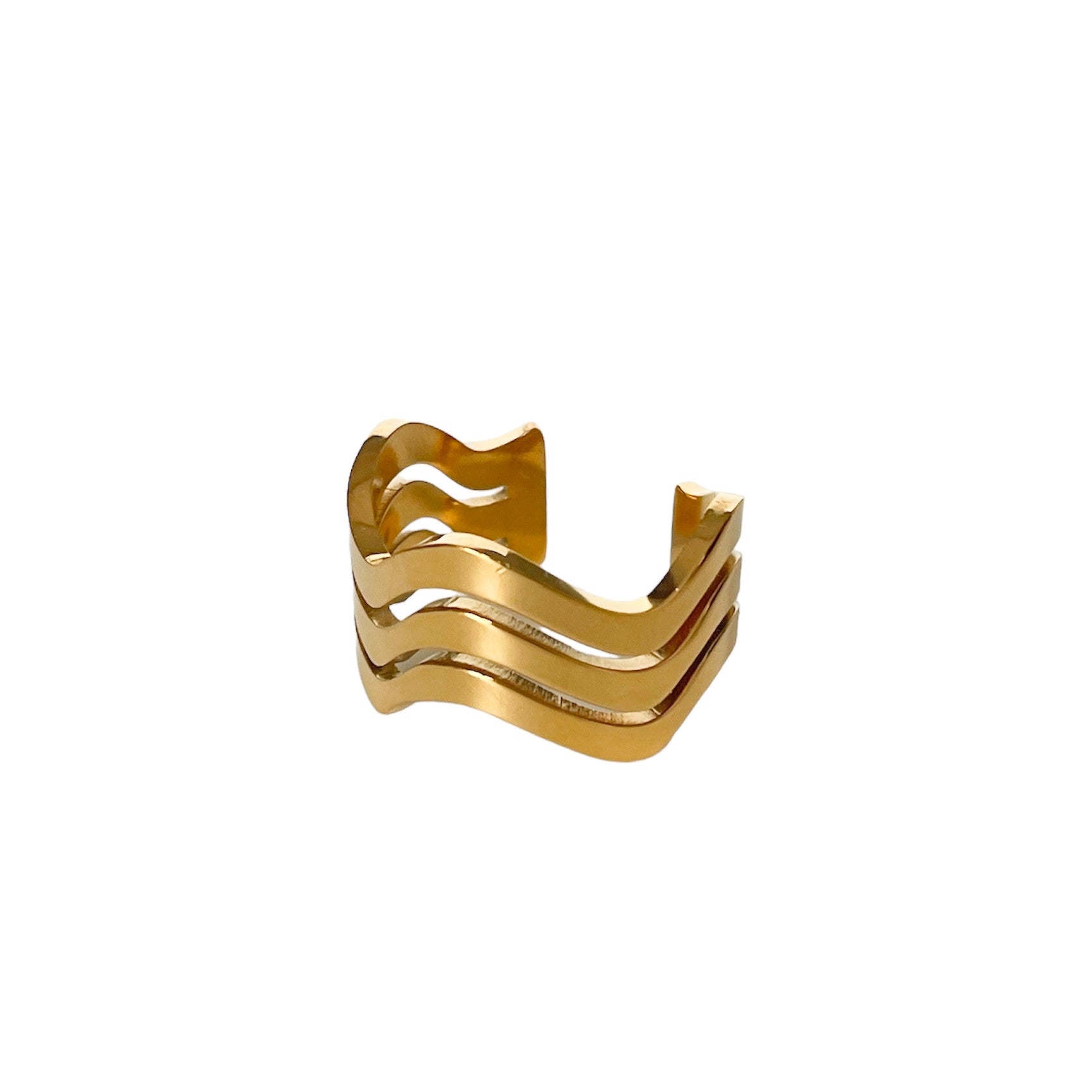 Auris Luxe 18k Gold Plated Wave Ring - ScentiMelti Home Fragrance, Beauty & Gifts UK