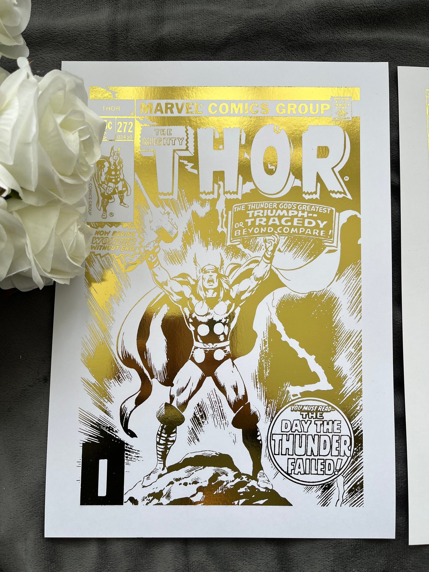 Set of 2 Thor Comic Cover & Comic Strip Foil Prints Billies Inks ScentiMelti Wax Melts