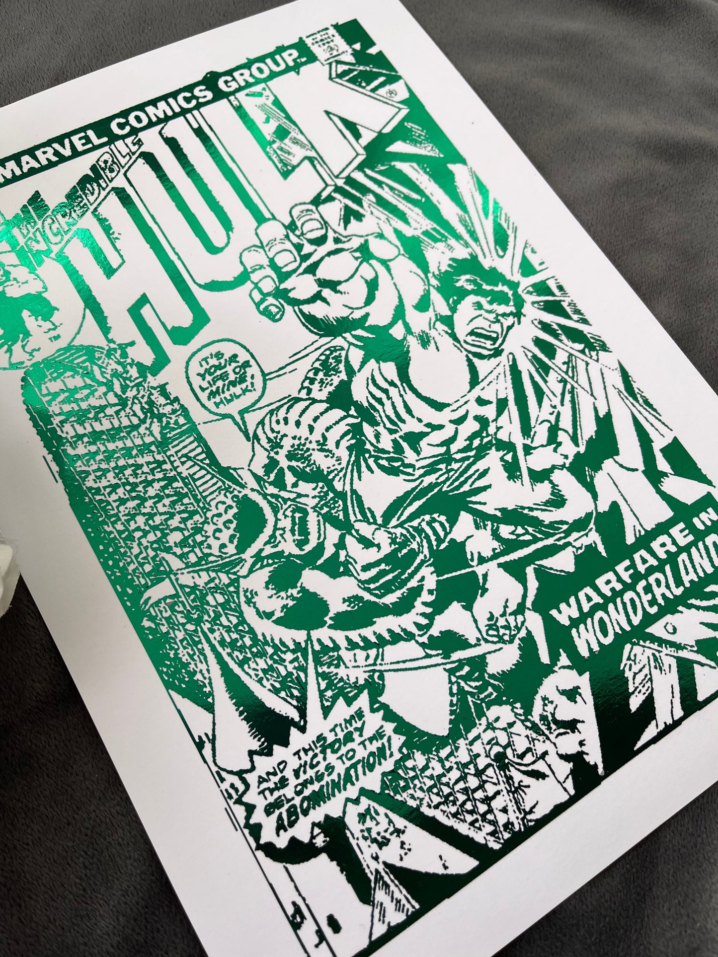 Hulk Comic Cover Foil Print Billies Inks ScentiMelti Wax Melts